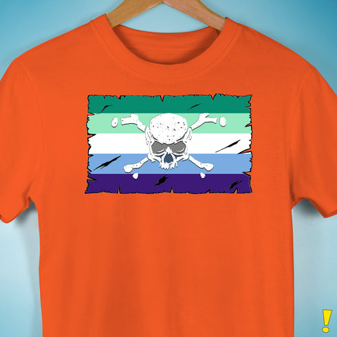 Gay Male Pride Pirate Flag Premium Unisex T-Shirt - Orange
